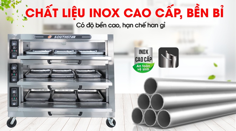 Chất liệu inox cao cấp, bền bỉ Chất liệu inox cao cấp, bền bỉ