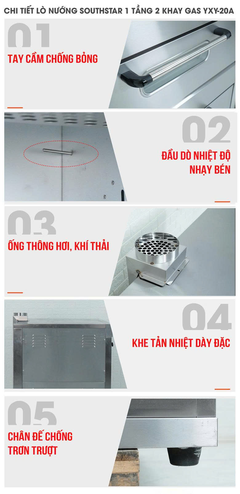 Chi tiết lò Southstar 1 tầng 2 khay gas YXY-20A Chi tiết lò Southstar 1 tầng 2 khay gas YXY-20A