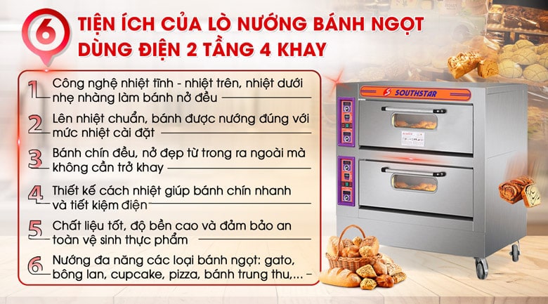 Những tiện ích của lò nướng bánh ngọt dùng điện