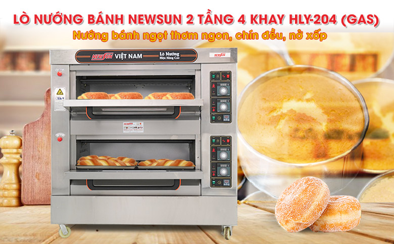 Lò nướng bánh 2 tầng 4 khay HLY-204