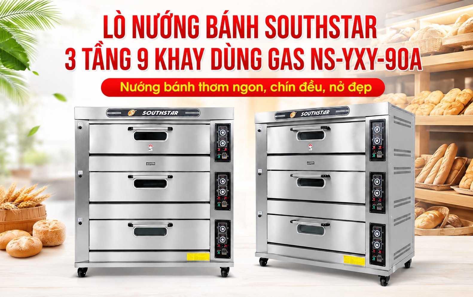 Lò nướng bánh Southstar 3 tầng 9 khay dùng gas YXY-90A