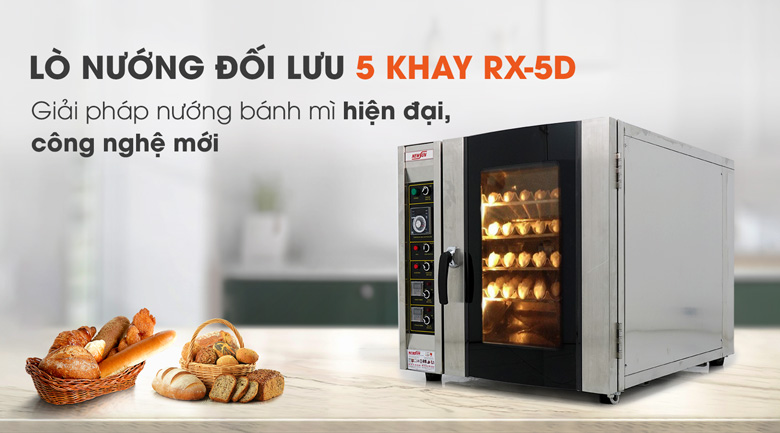 Lò nướng bánh mì đối lưu 5 khay RX-5D