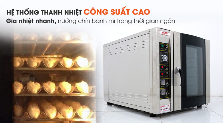 Nướng bánh chín nhanh chóng với hệ thống thanh nhiệt công suất cao