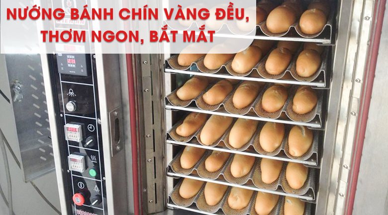 Nướng bánh chín vàng đều, thơm ngon, hấp dẫn