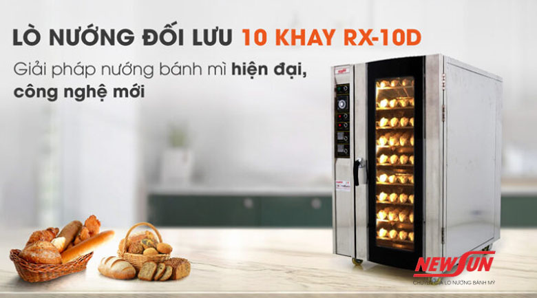 Lò nướng bánh mì công nghiệp đối lưu 10 khay