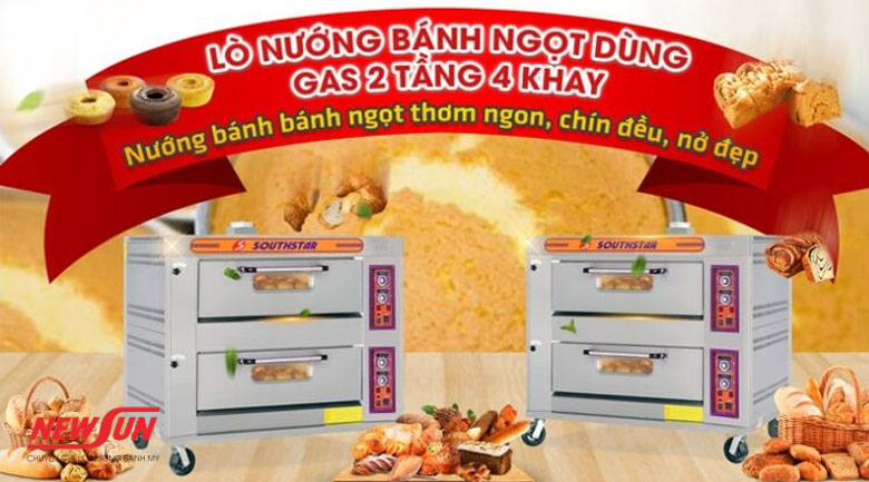 Lò nướng bánh mì công nghiệp Southstar 2 tầng 4 khay 