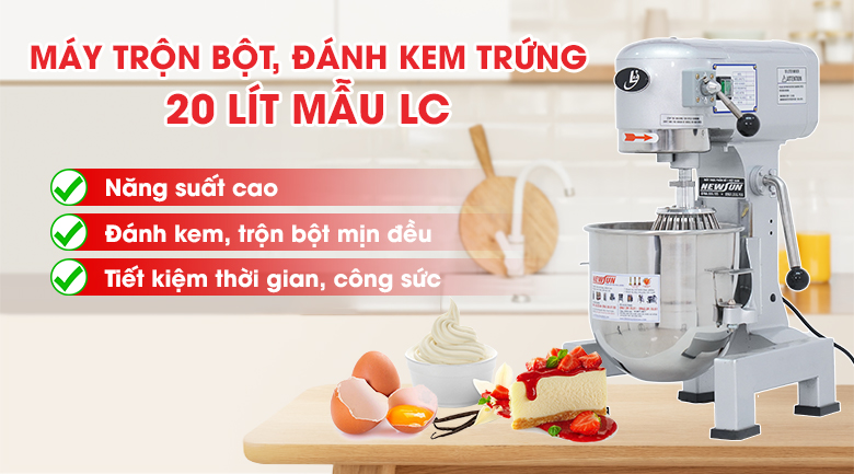 Máy trộn bột đánh kem trứng LC 20 lít giá tốt, chất lượng cao 