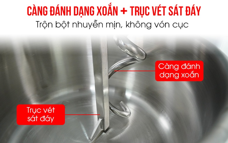 Máy đánh bột mì 8kg BS-20A Càng đánh kết hợp trục vét sát đáy