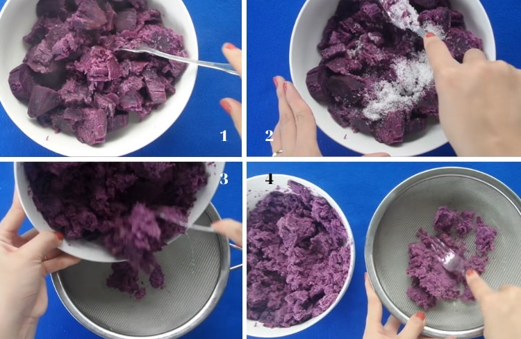 bánh mì khoai lang tím sơ chế