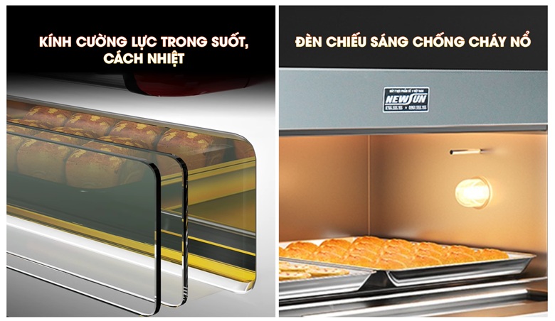 Ô kính trong suốt và đèn chiếu sáng giúp quan sát rõ từ bên ngoài