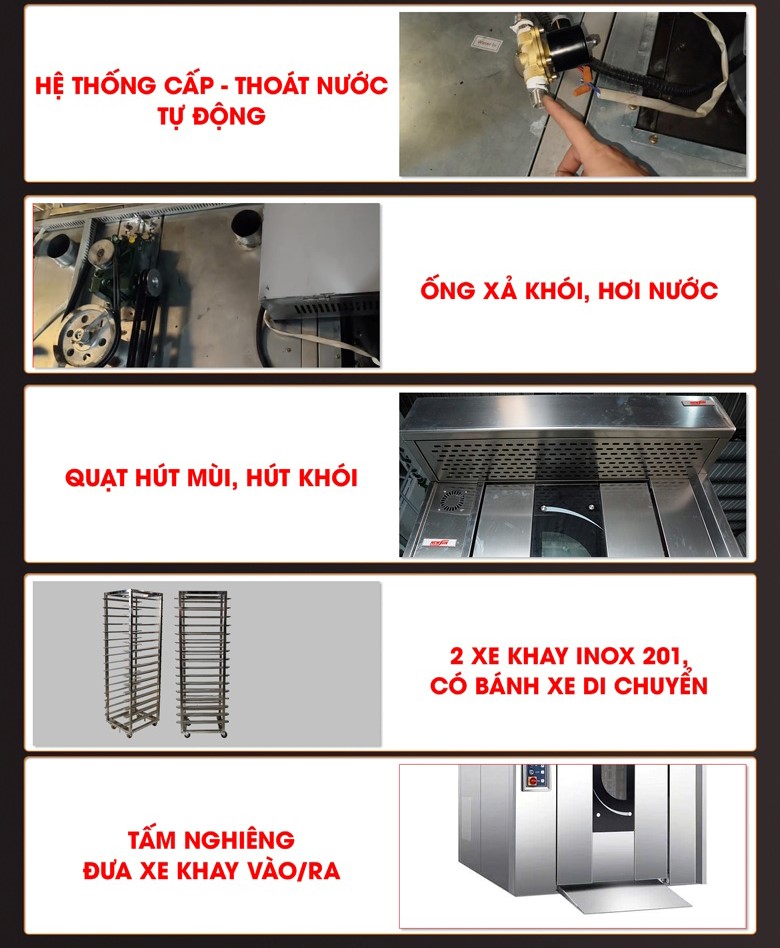 Các chi tiết lò nướng bánh 16 khay xoay HX-16D-01E Các chi tiết lò nướng bánh 16 khay xoay HX-16D-01E