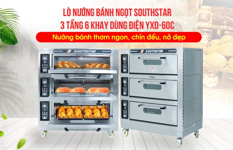 Lò nướng Southstar 3 tầng 6 khay điện YXD-60C