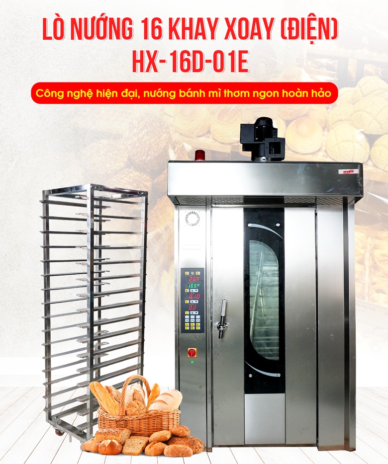 Lò nướng bánh xoay 16 khay điện HX-16D-01E chính hãng, giá tốt Lò nướng bánh xoay 16 khay điện HX-16D-01E chính hãng, giá tốt