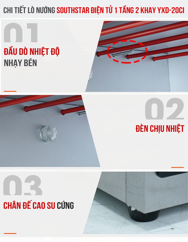 Các chi tiết lò nướng Southstar điện 1 tầng 2 khay YXD-20CI Các chi tiết lò nướng Southstar điện 1 tầng 2 khay YXD-20CI