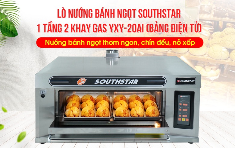 Lò nướng Southstar gas 1 tầng 2 khay cao cấp