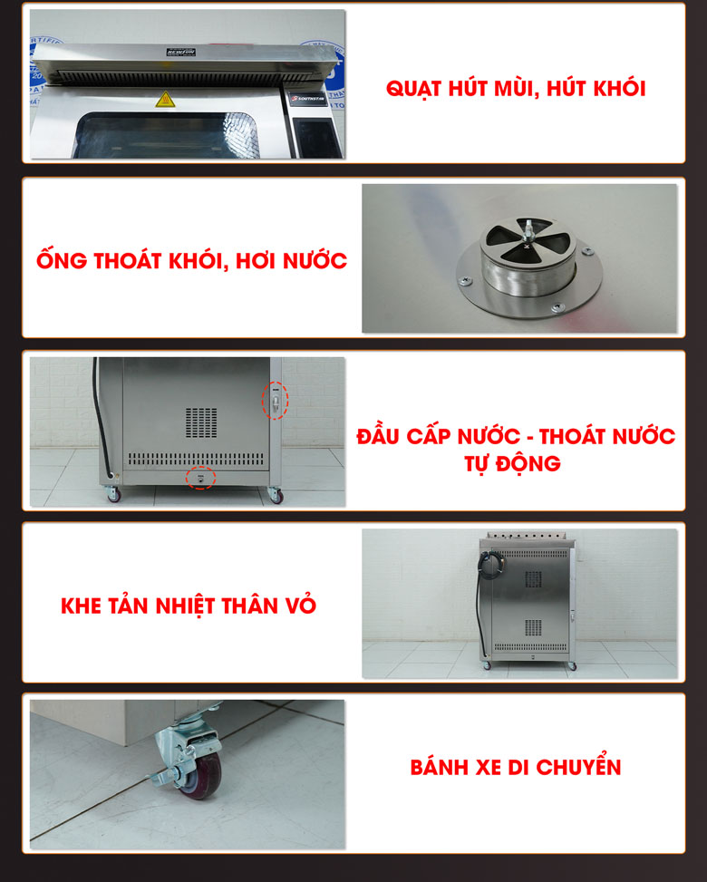 Chi tiết lò nướng đối lưu Southstar 10 khay xoay NFC-10DX Chi tiết lò nướng đối lưu Southstar 10 khay xoay NFC-10DX