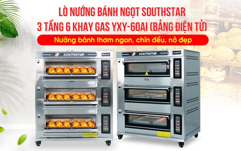 Lò nướng Southstar gas 3 tầng 6 khay cao cấp
